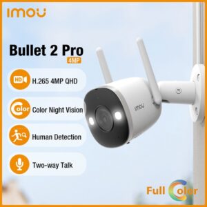 Telecamera Bullet IP 4 Megapixel Wifi con Slot per SD Card FULL Color BULLET 2 PRO